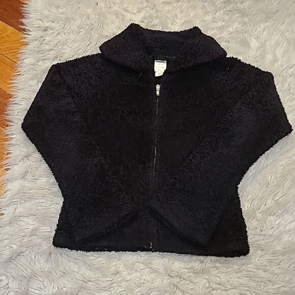 Patagonia synchilla black zip up jacket with‎ button collar size small - Picture 1 of 7